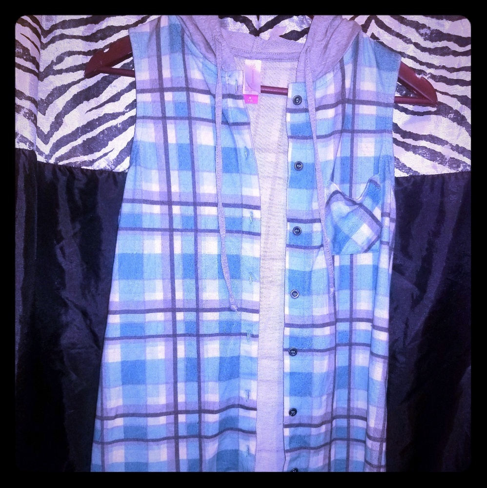 💚💚Plaid hooded vest